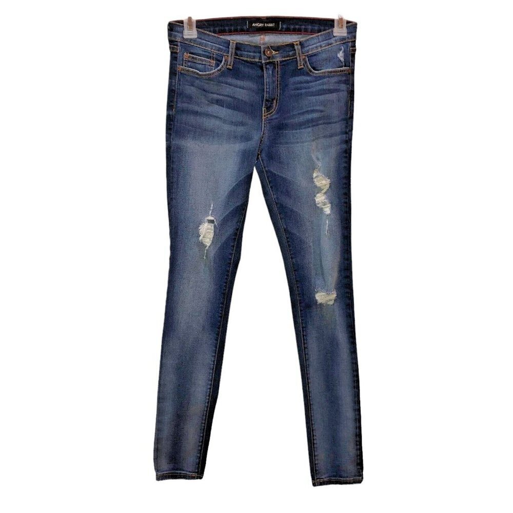 Angry Rabbit Womens Size 30/11 Stretch Pockets Distressed Skinny Jeans